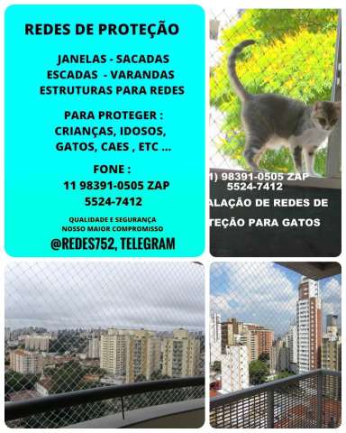 Redes de Proteção na Rua Joaquim Guarani, Santo Amaro, Jd. das Acacias, 