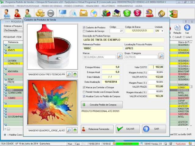 Programa Controle de Estoque, Pedido de Vendas e Financeiro v2.0