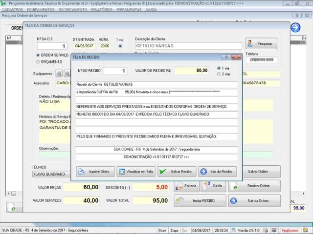 Programa Assistência Técnica, Ordem de Serviço e Orçamento v1.0