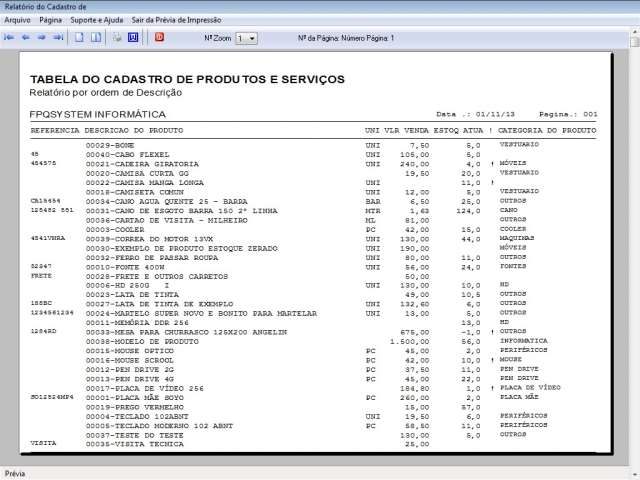 Programa Controle de Estoque e Pedido de Vendas v1.0 - FpqSystem