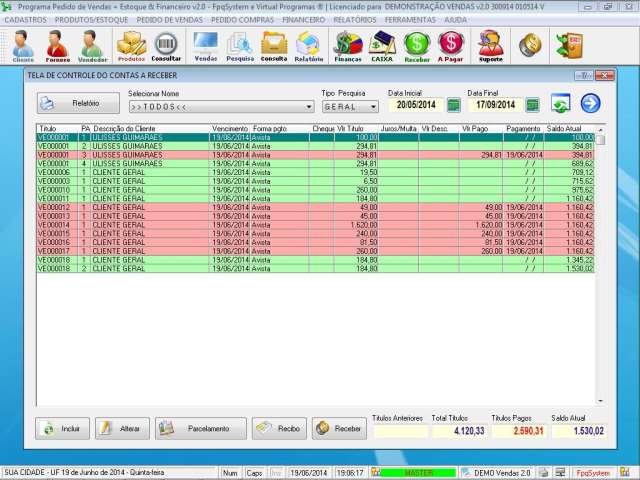 Programa Controle de Estoque, Pedido de Vendas e Financeiro v2.0