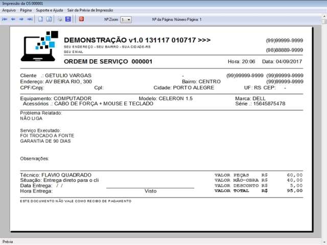 Programa Assistência Técnica, Ordem de Serviço e Orçamento v1.0