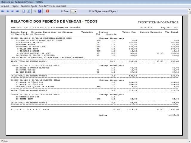 Programa Controle de Estoque e Pedido de Vendas v1.0 - FpqSystem