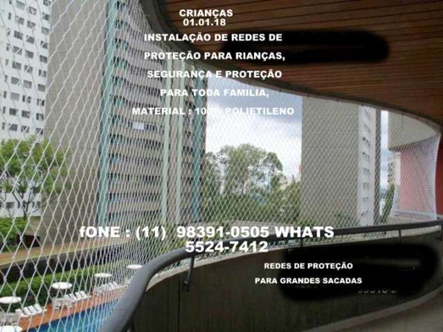 Redes e Telas de Proteção para crianças, idosos, etc... (11) 98391-0505, zap 