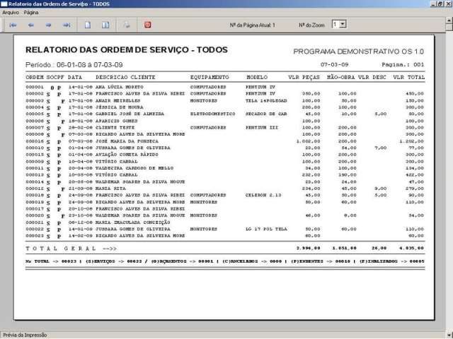 Programa Assistência Técnica, Ordem de Serviço e Orçamento v1.0