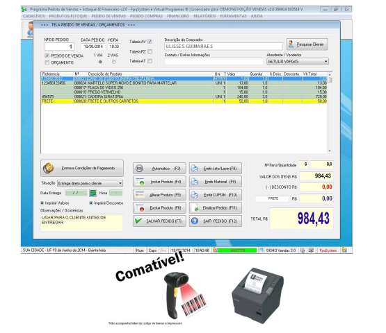 Programa Controle de Estoque, Pedido de Vendas e Financeiro v2.0