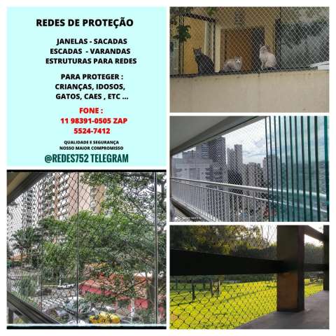 Redes de Proteção na Av. Yervant Kissajikian , janelas , Sacadas, piscina, (11) 98391-0505, zap 