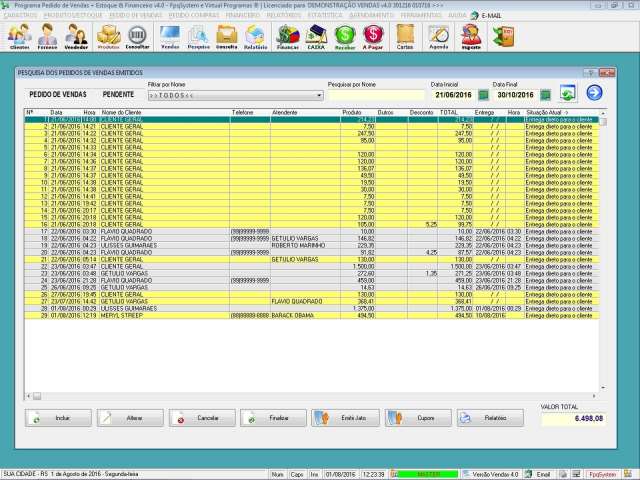 Programa Controle de Estoque, Pedido de Vendas e Financeiro v4.0 PLUS +