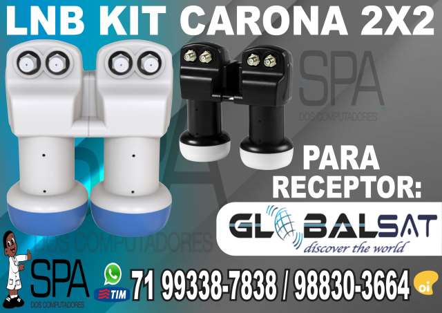 Kit Carona Lnb 2x2 Universal para Globalsat em Salvador Ba